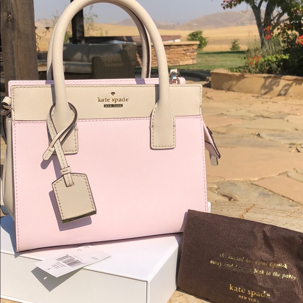 Kate Spade Beige and Pink Mini Candace Bag